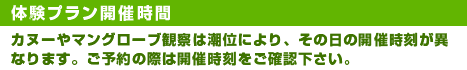 体験プラン開催時間